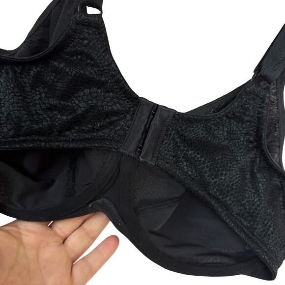 Lilyette 400 Full Figure Mesh Minimizer Bra Black 40D Underwire Adjustable Strap - Picture 5 of 10